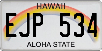 HI license plate EJP534