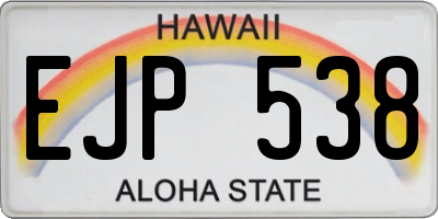 HI license plate EJP538