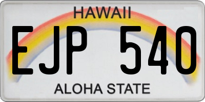 HI license plate EJP540