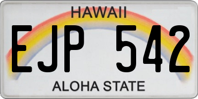 HI license plate EJP542