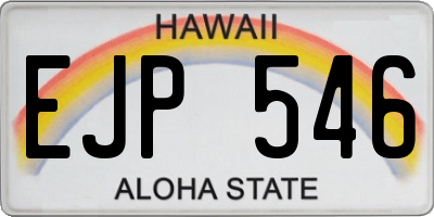 HI license plate EJP546
