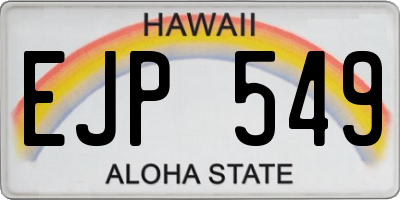 HI license plate EJP549