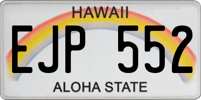 HI license plate EJP552