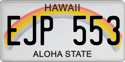 HI license plate EJP553