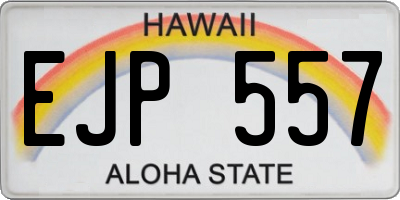 HI license plate EJP557