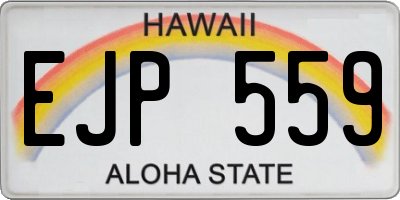 HI license plate EJP559