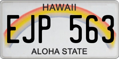 HI license plate EJP563