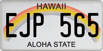 HI license plate EJP565