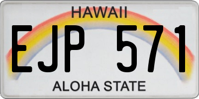 HI license plate EJP571