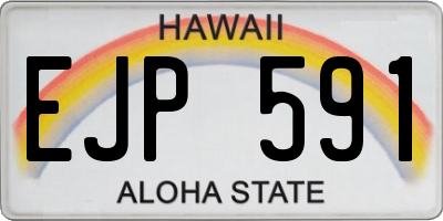 HI license plate EJP591