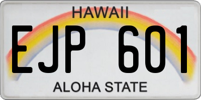 HI license plate EJP601