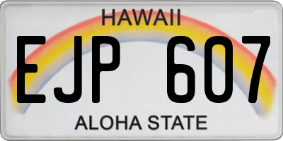 HI license plate EJP607
