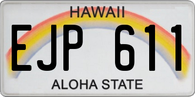HI license plate EJP611