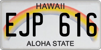 HI license plate EJP616
