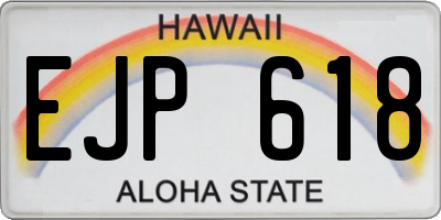 HI license plate EJP618