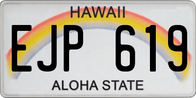 HI license plate EJP619