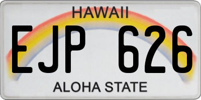 HI license plate EJP626