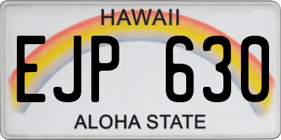HI license plate EJP630