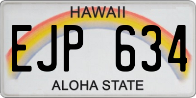 HI license plate EJP634