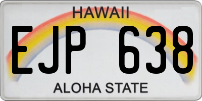 HI license plate EJP638