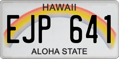 HI license plate EJP641