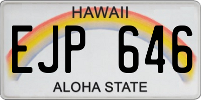 HI license plate EJP646