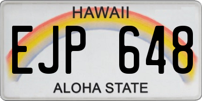HI license plate EJP648