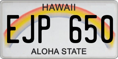 HI license plate EJP650