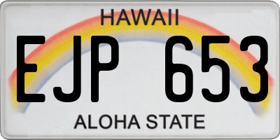 HI license plate EJP653