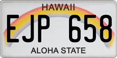 HI license plate EJP658