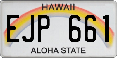 HI license plate EJP661