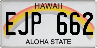 HI license plate EJP662
