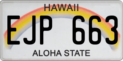 HI license plate EJP663
