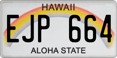 HI license plate EJP664