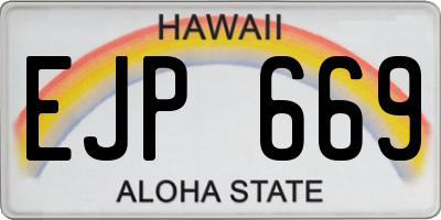 HI license plate EJP669