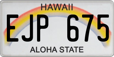 HI license plate EJP675