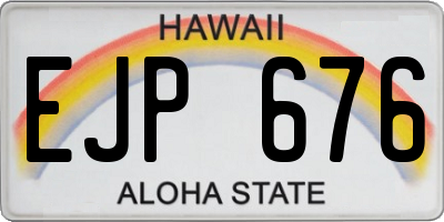HI license plate EJP676