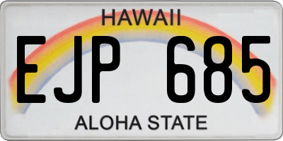 HI license plate EJP685