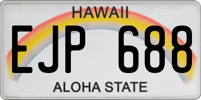 HI license plate EJP688