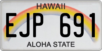HI license plate EJP691