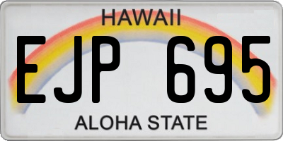 HI license plate EJP695