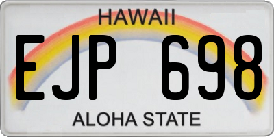 HI license plate EJP698