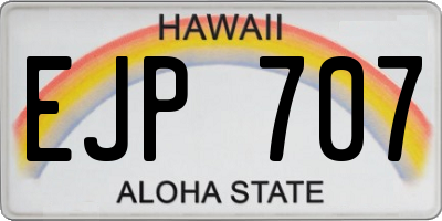 HI license plate EJP707