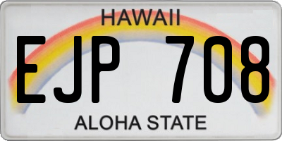 HI license plate EJP708