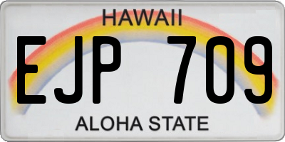 HI license plate EJP709