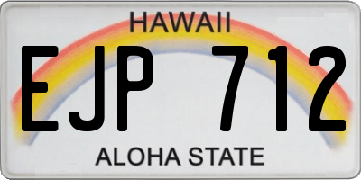 HI license plate EJP712