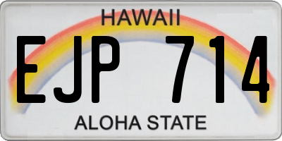 HI license plate EJP714