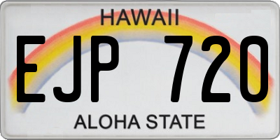 HI license plate EJP720