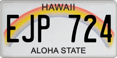 HI license plate EJP724