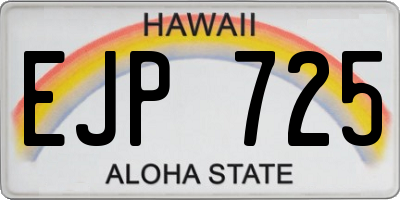 HI license plate EJP725